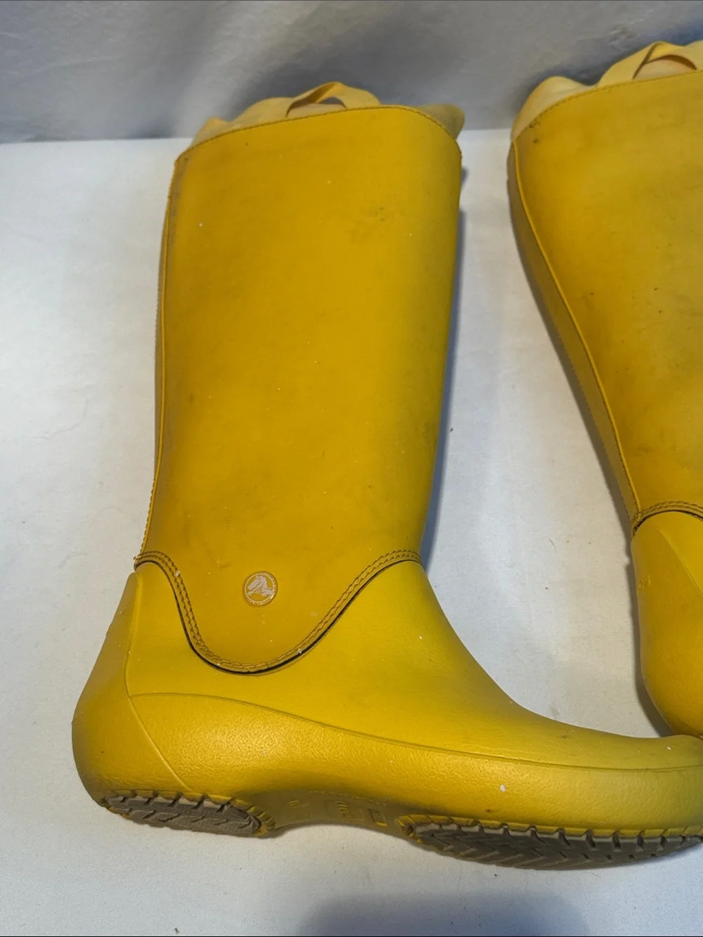CROCS Tall Yellow Waterproof Rain Boots